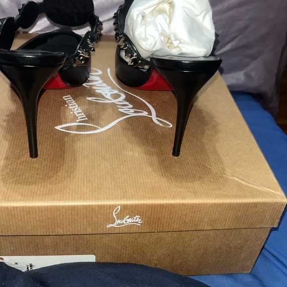 Christian Louboutin Black Heels with Ornate Circular Embellishment worn once. - Picture 3 of 11